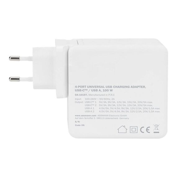 Digitus Power adapter 100 Watt 5 A PD 3.0 4 output DA10197