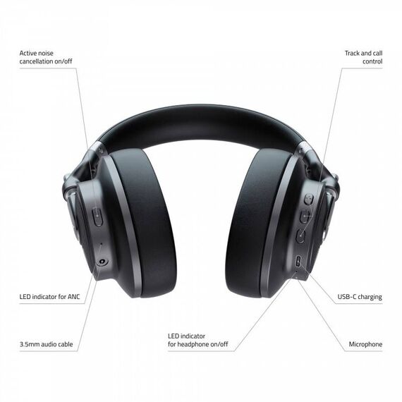 LAMAX HighComfort ANC Headphones Wired  Wireless Head-band Music