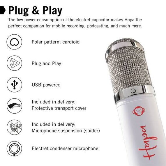 Monkey Banana Hapa white microphone 230879