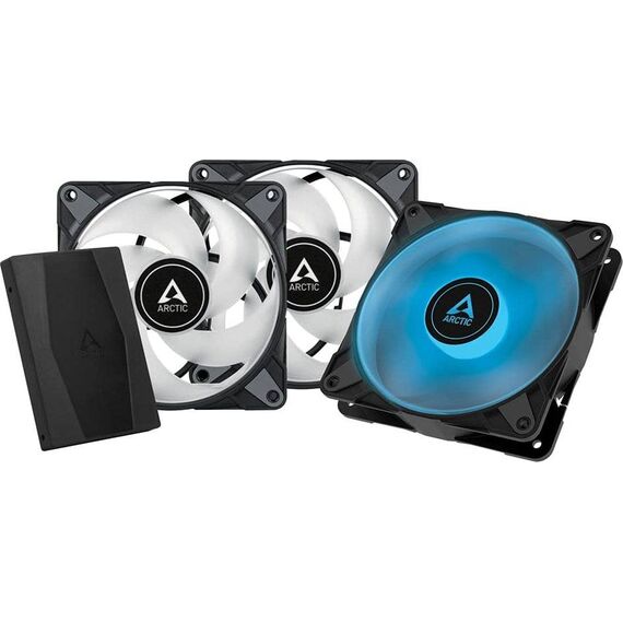 Arctic P12 PWM PST RGB 0dB black, LED control, 120mm, pack of 3