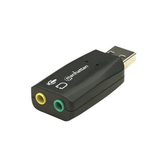 Manhattan USB-A Sound Adapter, USB-A to 3.5mm Mic-in and | 150859