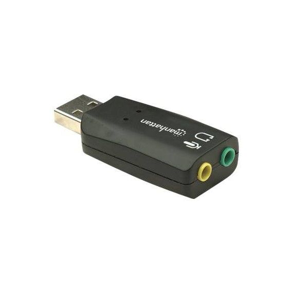Manhattan USB-A Sound Adapter, USB-A to 3.5mm Mic-in and | 150859