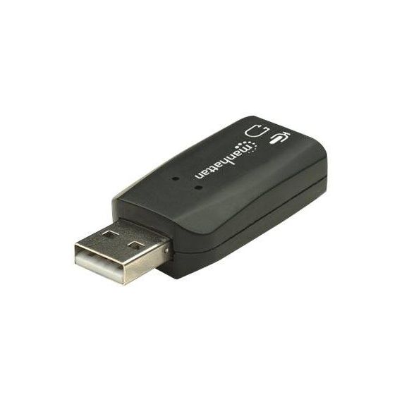 Manhattan USB-A Sound Adapter, USB-A to 3.5mm Mic-in and | 150859