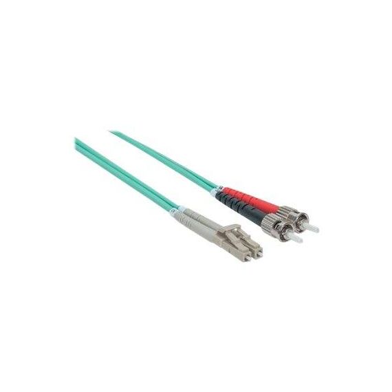 Intellinet Fibre Optic Patch Cable, OM3, ST/LC, 2m, Aqua | 751001
