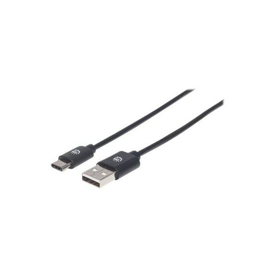 Manhattan USB-C to USB-A Cable, 2m, Male to Male, Black, | 354929