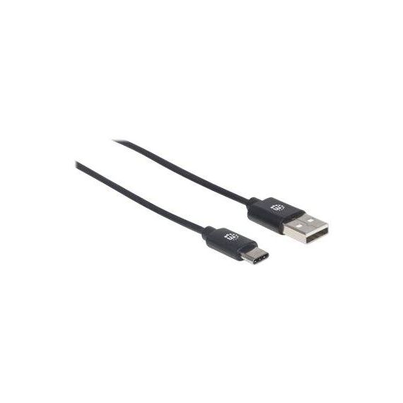 Manhattan USB-C to USB-A Cable, 2m, Male to Male, Black, | 354929