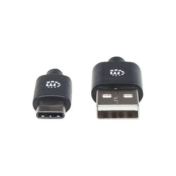 Manhattan USB-C to USB-A Cable, 2m, Male to Male, Black, | 354929