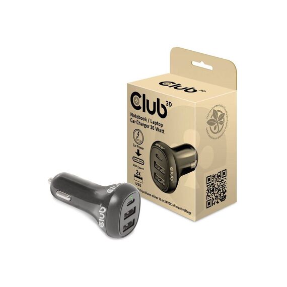 Club 3D CAC-1921 - Car power adapter - 12 - 24 V - 36 Watt