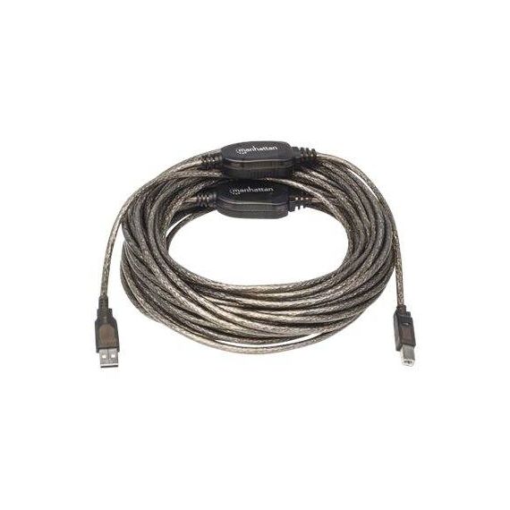 Manhattan USB-A to USB-B Cable, 15m, Male to Male, Activ | 152389