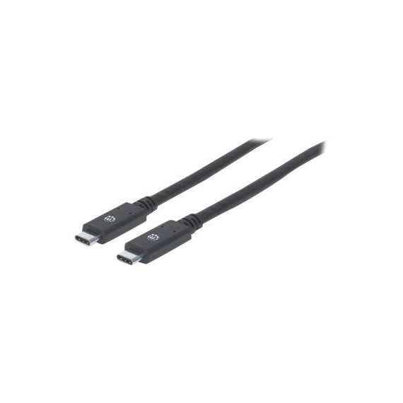 Manhattan USB-C to USB-C Cable, 2m, Male to Male, Black, | 354905