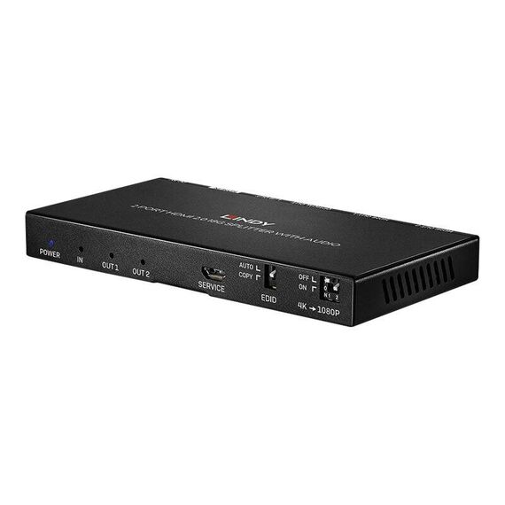 Lindy HDMI 2.0 18G Splitter with Audio - Video/audio spli | 38230