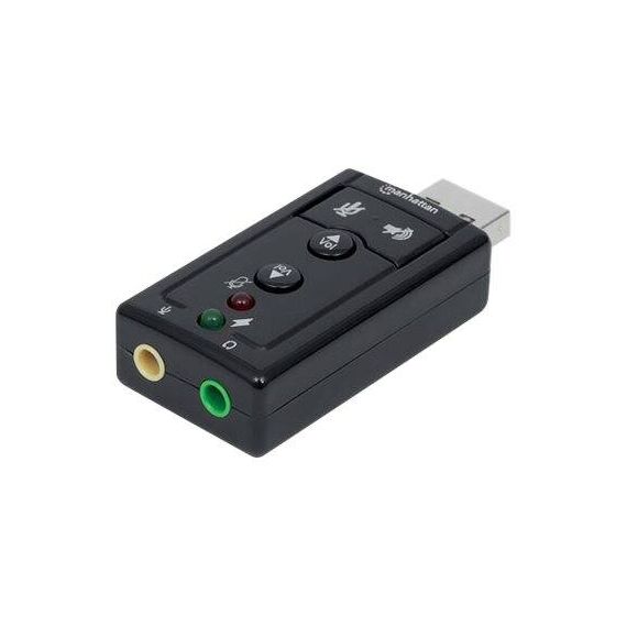 Manhattan USB-A Sound Adapter, USB-A to 3.5mm Mic-in and | 152341