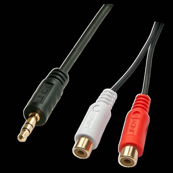 Lindy Premium - Audio adaptor - 0.08 mm² - RCA x 2 (F) to | 35678
