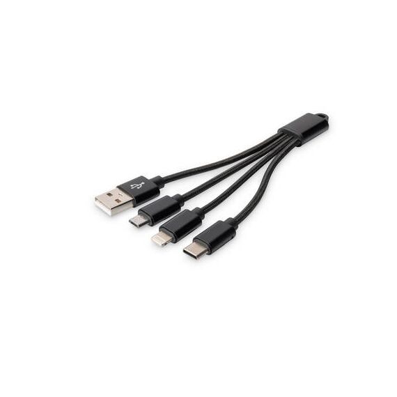 DIGITUS 3-in-1 Charger Cable - Lightning cable  | DB-300160-002-S