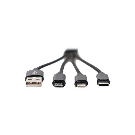 DIGITUS 3-in-1 Charger Cable - Lightning cable  | DB-300160-002-S