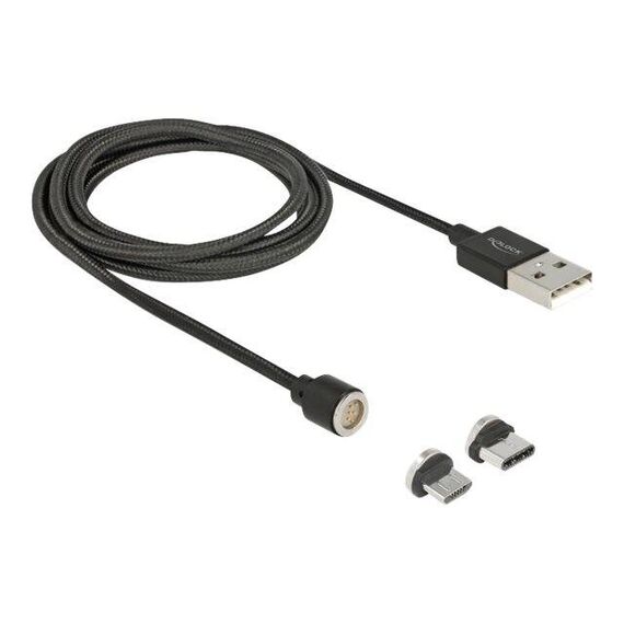 Delock - USB cable kit - USB 2.0 - 2.4 A - 1.1 m - black | 85723