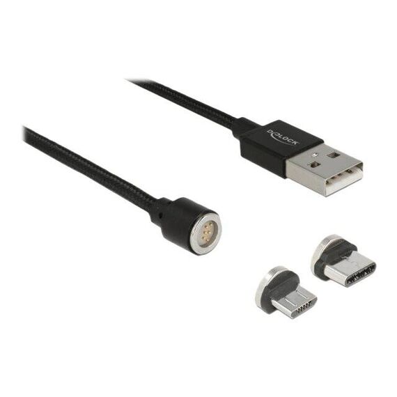Delock - USB cable kit - USB 2.0 - 2.4 A - 1.1 m - black | 85723