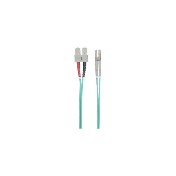 Intellinet Fibre Optic Patch Cable, OM3, LC/SC, 3m, Aqua | 750165