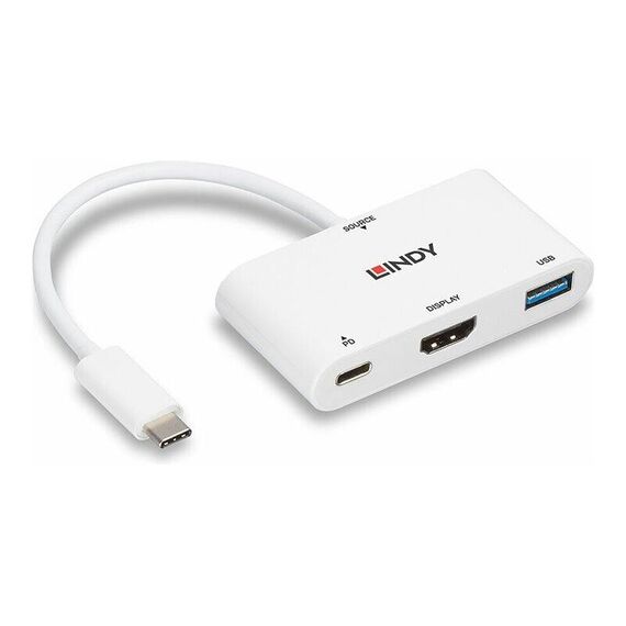 Lindy - Adapter - 24 pin USB-C male to HDMI, USB Type A,  | 43340