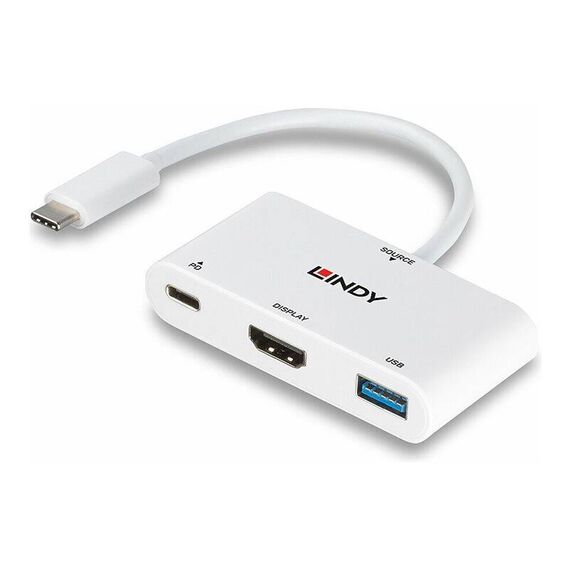 Lindy - Adapter - 24 pin USB-C male to HDMI, USB Type A,  | 43340