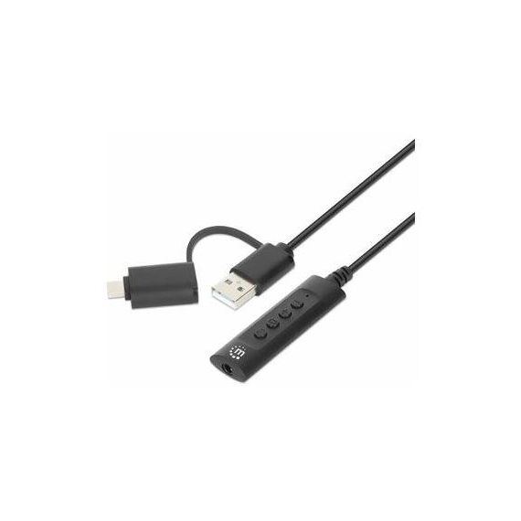 Manhattan USB-C & USB-A to 3.5 mm Stereo Audio Aux Adapt | 153560