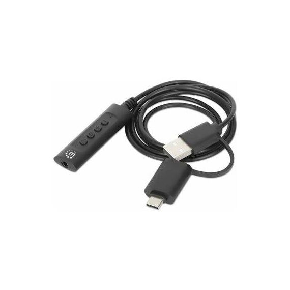 Manhattan USB-C & USB-A to 3.5 mm Stereo Audio Aux Adapt | 153560