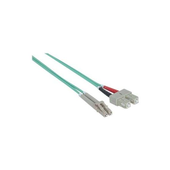 Intellinet Fibre Optic Patch Cable, OM3, LC/SC, 1m, Aqua | 750912