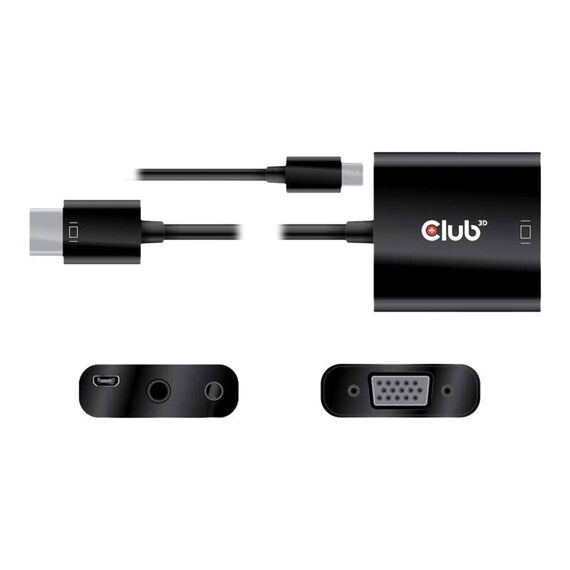 Club 3D CAC-1302 - Adapter - HDMI male to HD-15 (VGA), mini-phone