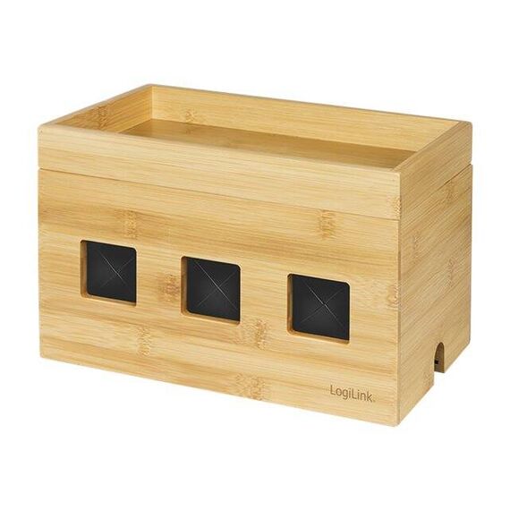 LogiLink - Cable organiser - brown, bamboo | KAB0076