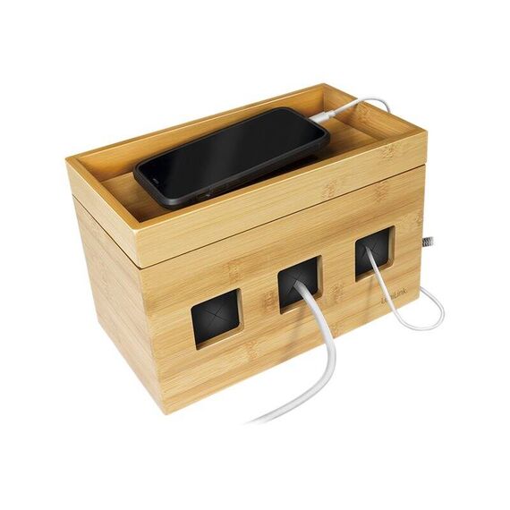 LogiLink - Cable organiser - brown, bamboo | KAB0076