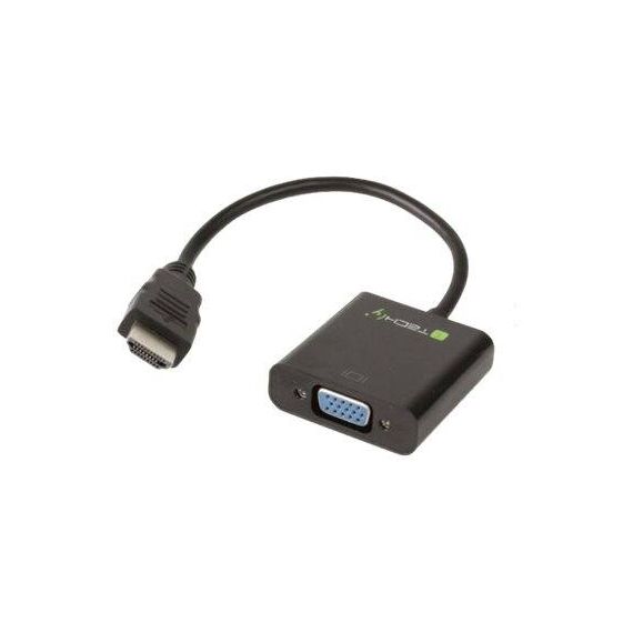 Techly - Video converter - HDMI - VGA - black | IDATA-HDMI-VGA2A