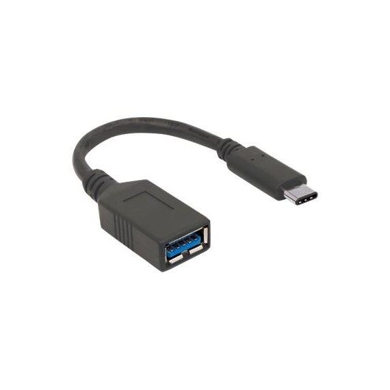 Manhattan USB-C to USB-A Cable, 15cm, Male to Female, Bl | 355285