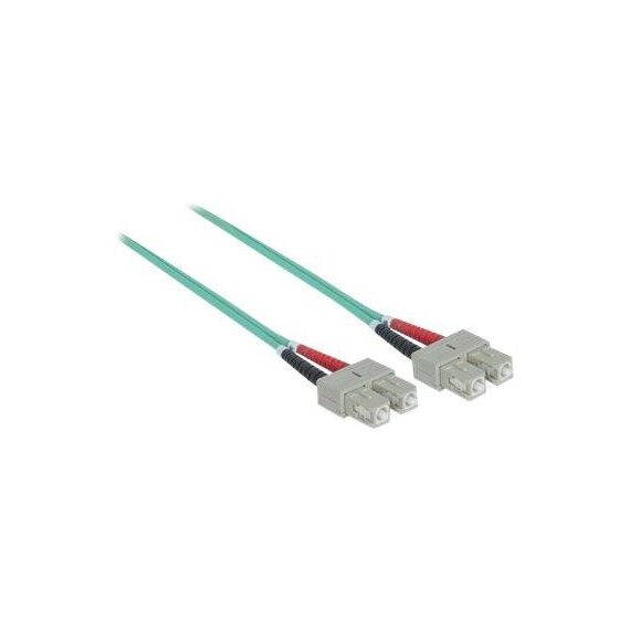 Intellinet Fibre Optic Patch Cable, OM3, SC/SC, 1m, Aqua | 751025