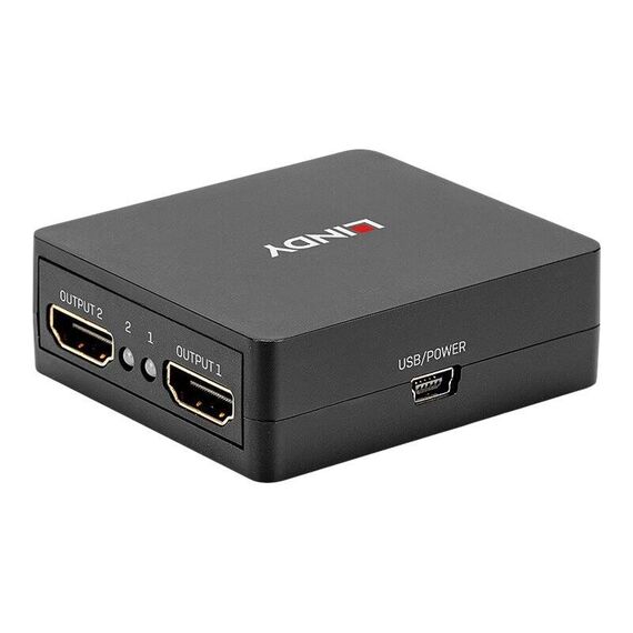 Lindy Compact 2 port HDMI 18G splitter - Video/audio spli | 38358