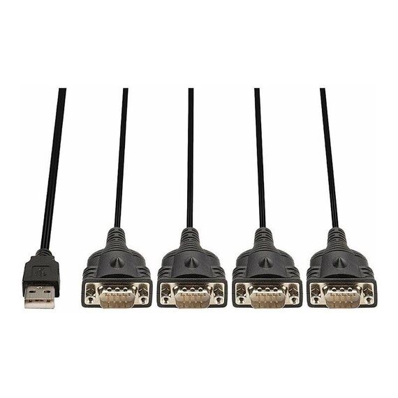 Lindy - Serial adapter - USB - RS-232 x 4 - black | 42675