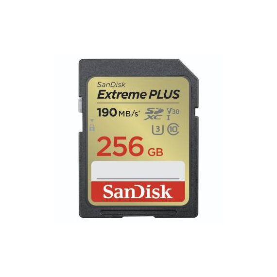 SanDisk Extreme Plus 256GB SDXC 190MBs UHSI SDSDXWV256GGNCIN