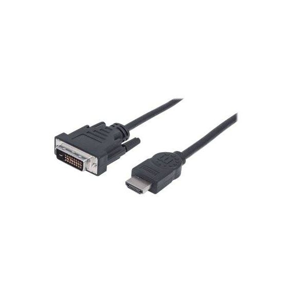 Manhattan HDMI to DVI-D 24+1 Cable, 1.8m, Male to Male,  | 372503