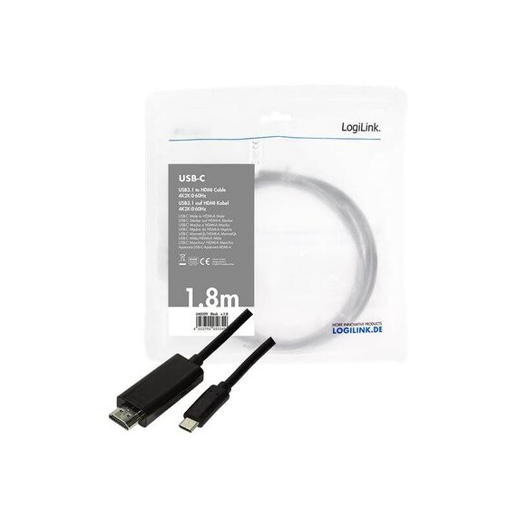 LogiLink - Adapter cable - 24 pin USB-C male to HDMI mal | UA0329