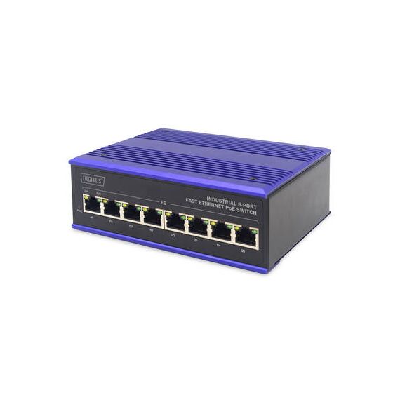 DIGITUS Industrial - Switch - 8 x 10/100 (PoE) - DIN  | DN-650108