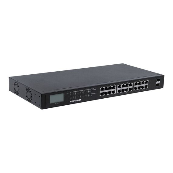 Intellinet 24-Port Gigabit Ethernet PoE+ Switch with 2 S | 561242