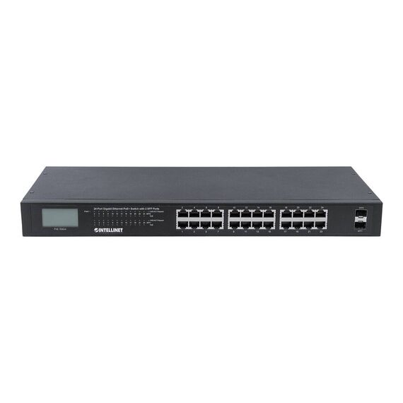 Intellinet 24-Port Gigabit Ethernet PoE+ Switch with 2 S | 561242