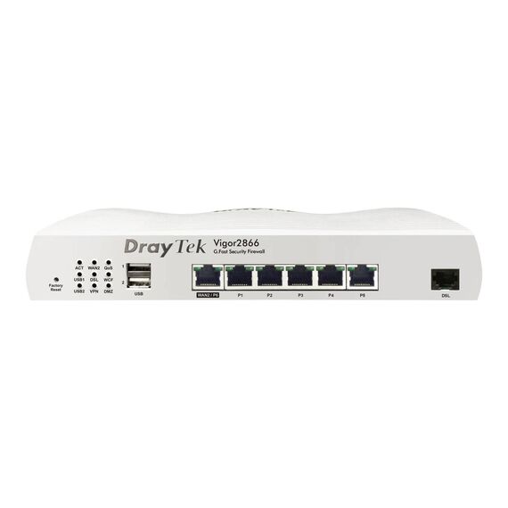 Draytek Vigor 2866 - Router - DSL modem - 5-port | V2866-DE-AT-CH