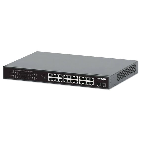 Intellinet 24Port Gigabit Ethernet PoE+ Switch with 2 561891