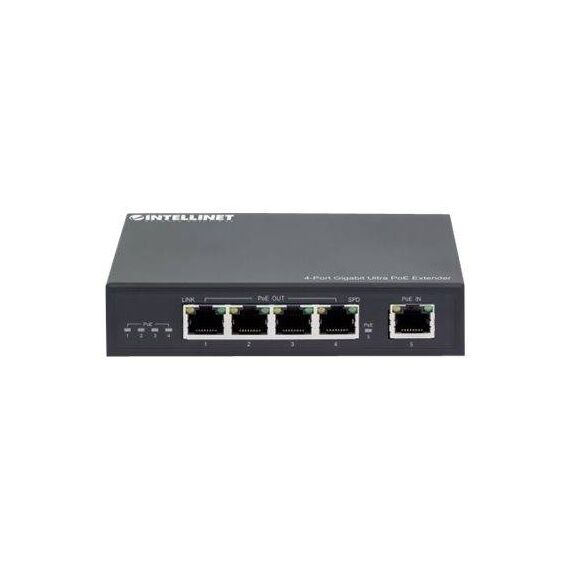 Intellinet 4-Port Gigabit Ultra PoE Extender, Adds up to 100m 561617