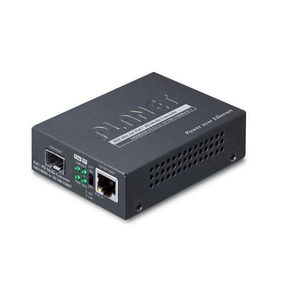 Planet 1000BaseT PoE+ to 1000BaseFX SFP Media GT805APD