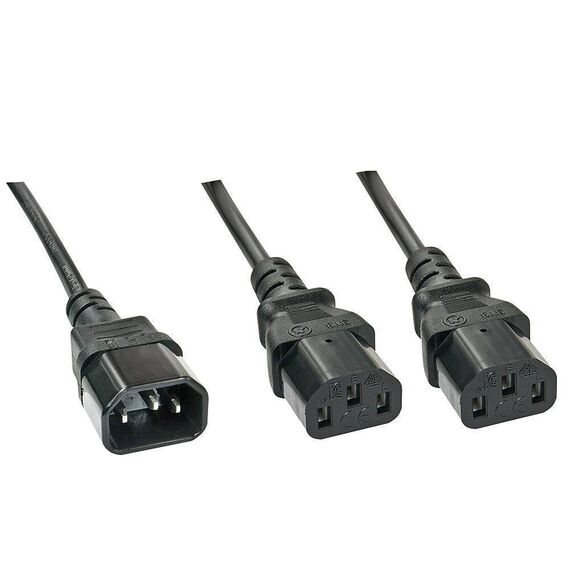 Lindy 1m IEC Splitter Cable IEC C14 to 2 x IEC C13. Cable 30363