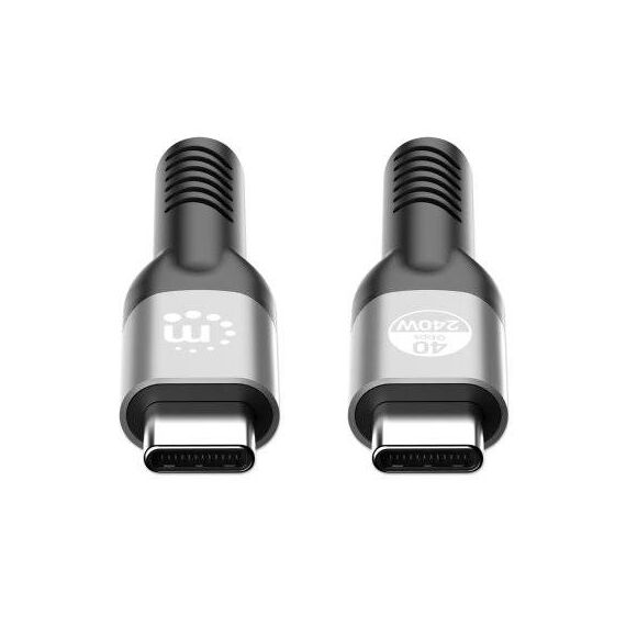 Manhattan USB-C to USB-C Cable (240W), 1m, Male to Male, Black
