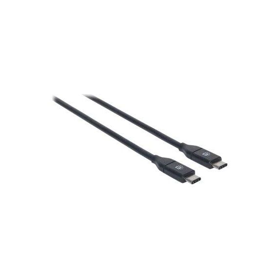 Manhattan USBC to USBC Cable, 1m, Male to Male, Black, 353526