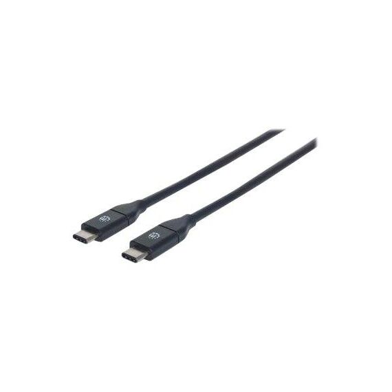 Manhattan USBC to USBC Cable, 1m, Male to Male, Black, 353526