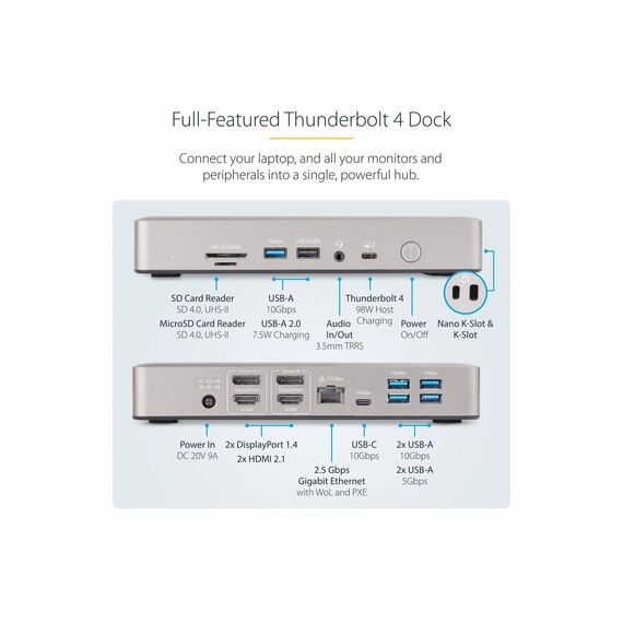 StarTech.com Thunderbolt 4 MultiDisplay 132UETB4USB4DOCK